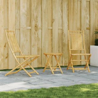 Berkfield Home 3 Piece Bistro Set Bamboo in Brown