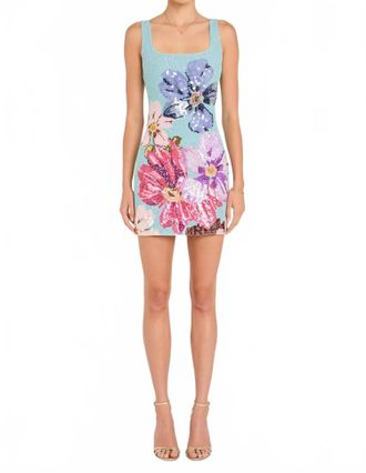 Amanda Uprichard Augustine Mini Dress In Daphne Floral Sequin