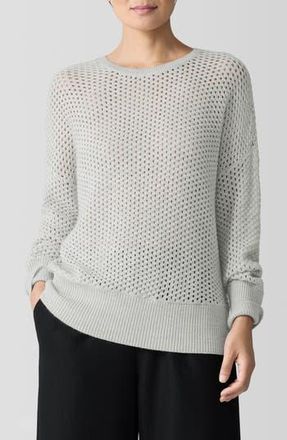 Eileen Fisher Open Stitch Wool Sweater in Seslt at Nordstrom Rack, Size Small