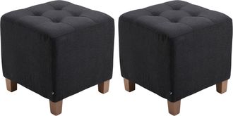 Clp Clp - Set De 2 Taburetes Puff Pharao En Tela Negro