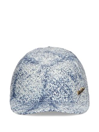 Borsalino Timothee denim-effect baseball cap - men - Straw - 57 - Blue