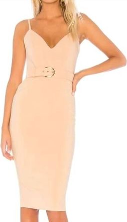 Nookie Blake Belted Midi Dress In Nude