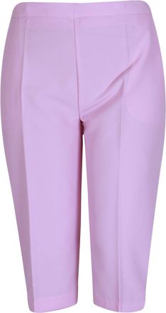 Purple Hanger New Ladies Plus Size Three Quarter Cropped Trousers Elasticated Waist Womens Plain Shorts Pink Size 24