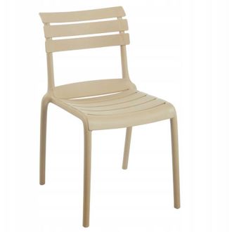 OEM Silla De Jard&iacute;n Beige De Pl&aacute;stico Para Terraza Jard&iacute;n Balc&oacute;n Cocina