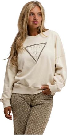 Guess Rachele Triangle Sweatshirt - Dames - Sweatshirts - Beige - XS - Katoen - Hoodies & sweatvesten