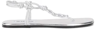 Jil Sander Womens Flat Leather Sandals Silver