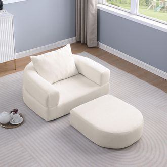 STILVORA Sof&aacute; Cama Convertible Plegable Comprimido - Sill&oacute;n Cama Con Almohada, Sof&aacute; De Tela Moderno Para Suelo & Fut&oacute;n, Colch&oacute;n Plegable Para Sala De Estar/dor