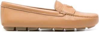 Prada Tan Logo Loafers