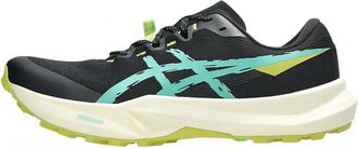 Asics Mens Fuji Lite 6 Shoe In Black/aurora Green