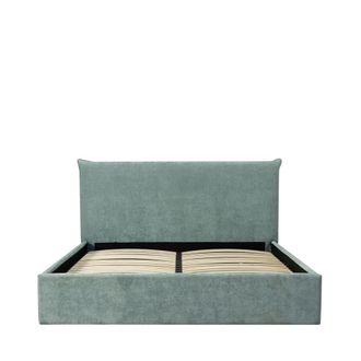 DRAWER Cama con canap&eacute; de tela 160x200cm - Verde de agua