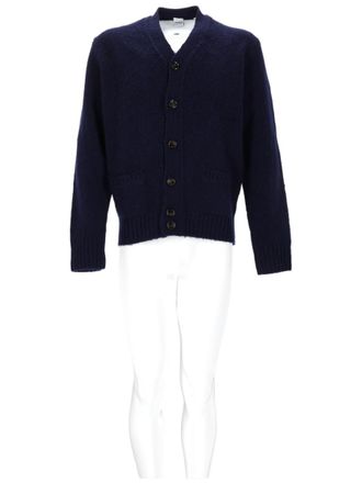 Aspesi Deep V-Neck Wool Cardigan With Button-Down Front
