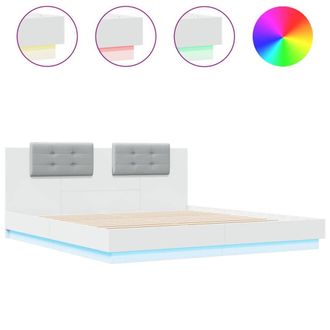 Berkfield Home Bed Frame with LED without Mattress White 160x200 cm