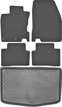OEM Juego De Alfombrillas De Goma Para Coche Y Alfombrilla Para Maletero Para Nissan Qashqai Ii Crossover (2014-2021)
