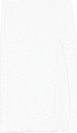Os&eacute;ree Midi-rok met pailletten en zijsplit - Dames - Midirokken - Wit - S - Pailletten - Rokken
