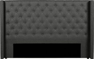 Vente-Unique Cabecero capiton&eacute; de 170 cm - Tela - Gris - MASSIMO II