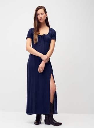 Twik Womens Crinkled-effect maxi dress
