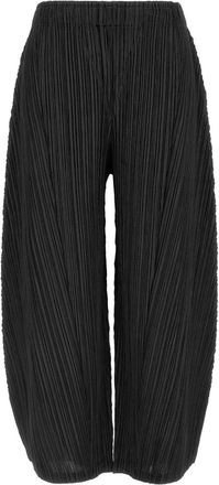 Issey Miyake Broeken, Dames, Zwart, L, Polyester, Thicker Bottoms 2 Geplooide Broek