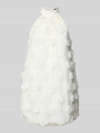 Gina Tricot Minikleid mit floralen Applikationen in Offwhite, Gr&ouml;&szlig;e XL