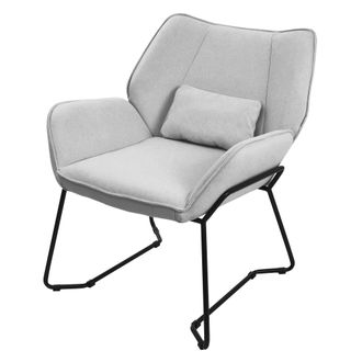 ML Design Sill&oacute;n De Sal&oacute;n, Gris Claro Asiento Reclinable De Comedor Con Respaldo Extra&iacute;ble Y Reposabrazos Dise&ntilde;o Ergon&oacute;mico Mueble Tapizado Con Funda De Lino Y 