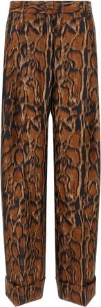 Alberto Biani Brown Relaxed Pleated Pants