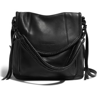 Aim&eacute;e All for Love Convertible Leather Shoulder Bag in Black W/Shiny Black at Nordstrom Rack