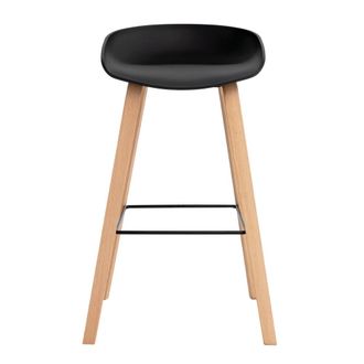 Koketto Home Taburete alto de cocina con patas de roble color roble