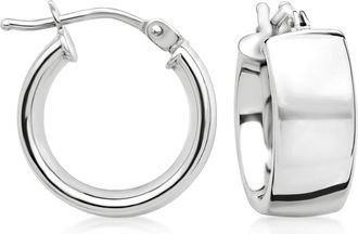Ross-Simons Italian 14kt White Gold Huggie Hoop Earrings