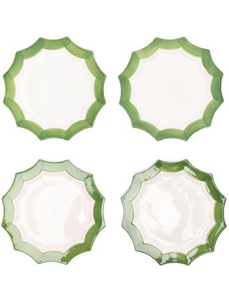 Les-Ottomans Set di 4 piatti Stars - Bianco