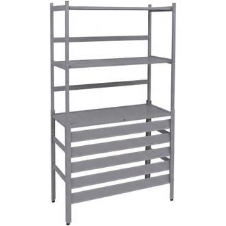 Hhg Copertura in alluminio per climatizzatore/pompa di calore HHG-564, copertura griglia e ripiani 163x90x38 cm, grigio