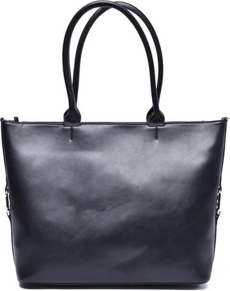 Twin-Set Structured Black Tote Bag with Dual Carry Options