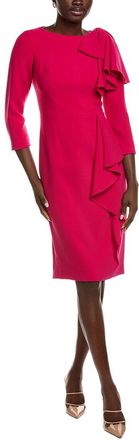 Teri Jon by Rickie Freeman Draped Bow & Ruffle Sheath Dress