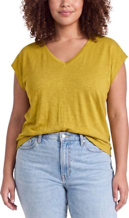 Eileen Fisher V Neck Square Linen T-Shirt