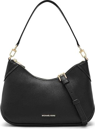 Michael Kors Jet Set Medium Convertible Pouchette Crossbody Cross Body Womens Handbags Black, Polyester/Polyurethane