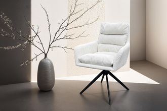 Byliving Esszimmerstuhl »Pura« (Set) 2 Stk.Sitzschale 360°drehbar, Metall schwarz, Armlehnstuhl, diverse Farben