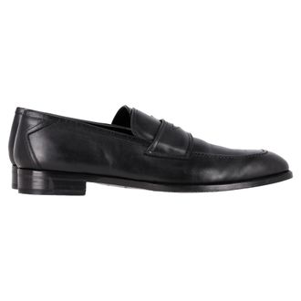 Ermenegildo Zegna Penny Loafers in Zwart Leer