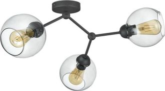 Luminosa Light Designs TK Fairy L&aacute;mpara de techo semiempotrada de varios brazos, negra, 3 bombillas E27