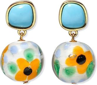 Lizzie Fortunato Kado oorbellen met bloemen kralen - Goud