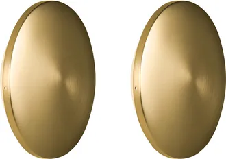 Beliani Conjunto De 2 L&aacute;mparas Led De Pared Exterior Redondas Iluminaci&oacute;n Moderna De Aluminio Lat&oacute;n Buckie