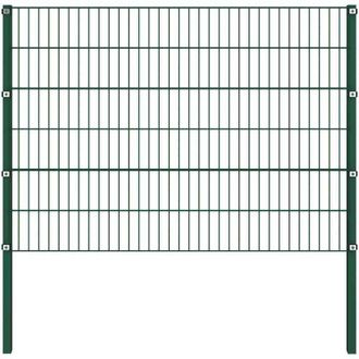 vidaXL Vidaxl - Pannello di Recinzione con Pali in Ferro 1,7x1,2 m Verde