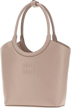 Miu Miu Womens Ivy Shoulder Bag Beige Calf