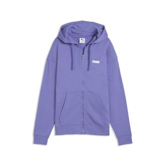 Puma Felpa con cappuccio, zip integrale e con logo piccolo Essentials da donna, Abbigliamento, Blu, XS