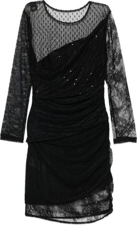 Pinko Backgammon Jurk - Dames - Feestkleedjes - Zwart - S - Wol - Kleedjes