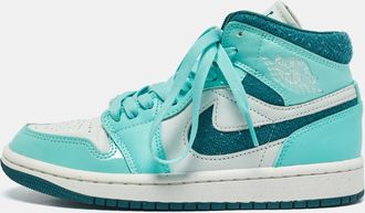 Air Jordan s Green/white Leather Jordan Chenille Bleached Turquoise Sneakers