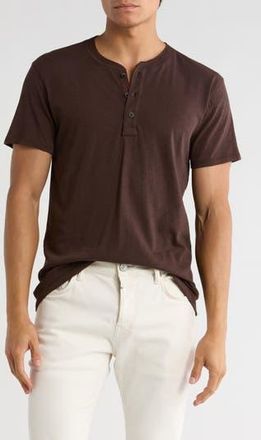 Rag & Bone Classic Cotton Slub Jersey Henley in Earth Brown at Nordstrom Rack, Size Xx-Large R