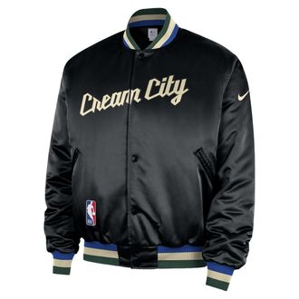 Nike Milwaukee Bucks City Edition Nike Mens NBA Premium Jacket in Black | HQ5768-010