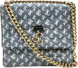 Jimmy Choo London Pre-owned Denim Schoudertas - Dames - Vintage Schoudertas - Blauw - ONE Size - Denim - Vintage