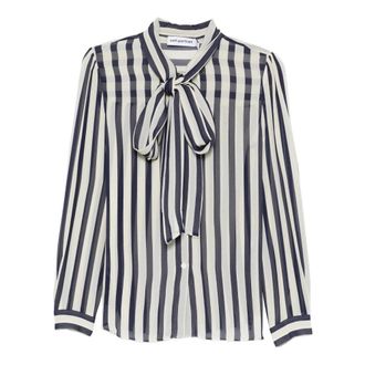 Self Portrait Shirts, female, Multicolor, Size: 2XS Bow Neck Shirt