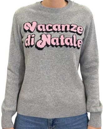 MC2 Saint Barth Heather Grey Sweatshirt with Playful Holiday Print