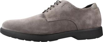 Geox U Spherica Ec 11 - Heren - Veterschoenen - Grijs - 40 EU - Leer - Schoenen