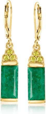 Ross-Simons Emerald and. Peridot Drop Earrings in 18kt Gold Over Sterling
